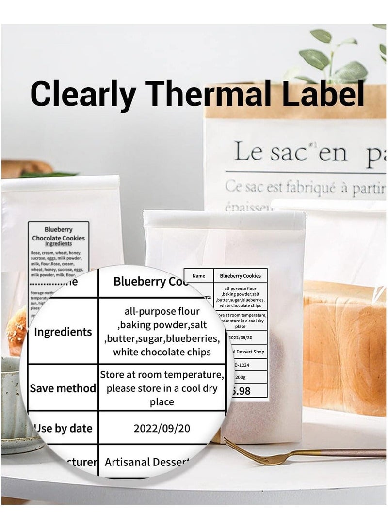 فوميمو ملصقات حرارية مقاس ‎60×40‎ مم، متوافقة مع طابعات M110 وM108 وM150 وM160، مثالية لطباعة الباركود والعناوين والبريد والشعارات والاستخدام التجاري والمنزلي، لون أسود على أبيض، ‎180‎ ملصق لكل لفة - Image 4