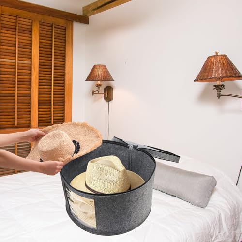 SHWWQUE Hat Storage Box,Hat Boxes for Women Storage,Cowboy Hats Holder for Travel,Wide Brims Hat Carrier Case,Stuffed Animal Toy Organizer,Hat Box Closet Organizers and Storage,Hat Boxes for Men - Image 4
