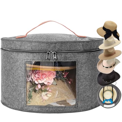 SHWWQUE Hat Storage Box,Hat Boxes for Women Storage,Cowboy Hats Holder for Travel,Wide Brims Hat Carrier Case,Stuffed Animal Toy Organizer,Hat Box Closet Organizers and Storage,Hat Boxes for Men - Image 1