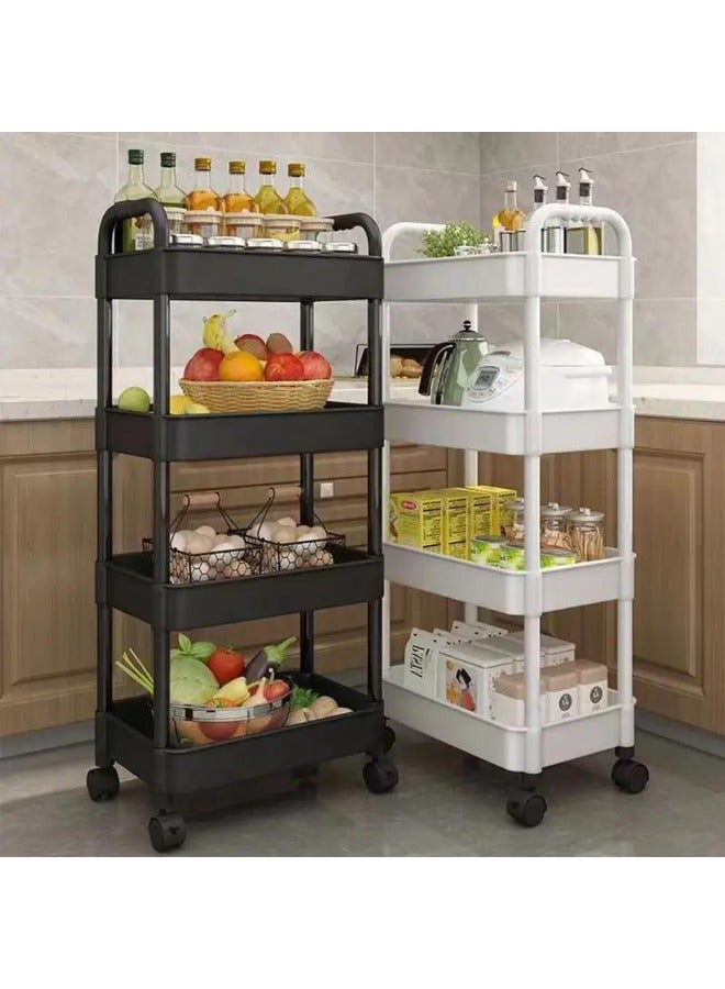 Prince 4-Tier Mesh Wire Rolling Multifunction Utility Cart Trolley With Hook - Image 2
