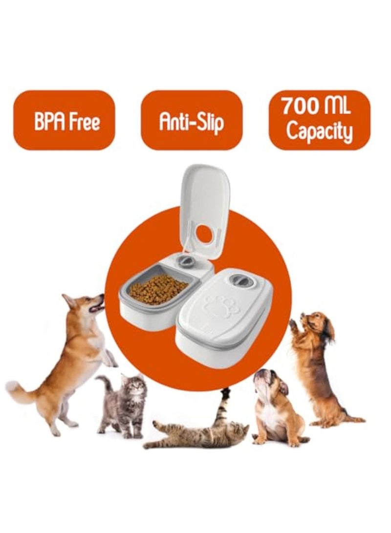 KASTWAVE 2Pcs Automatic Cat Feeder with Ice Pack, Smart Automatic Cat Feeder, 2-Meal Pet Feeder for Small Dogs, Portion Control Automatic Dog Feeder, Dry and Wet Food Dispenser for Cats, 48-Hours Timer - Image 4