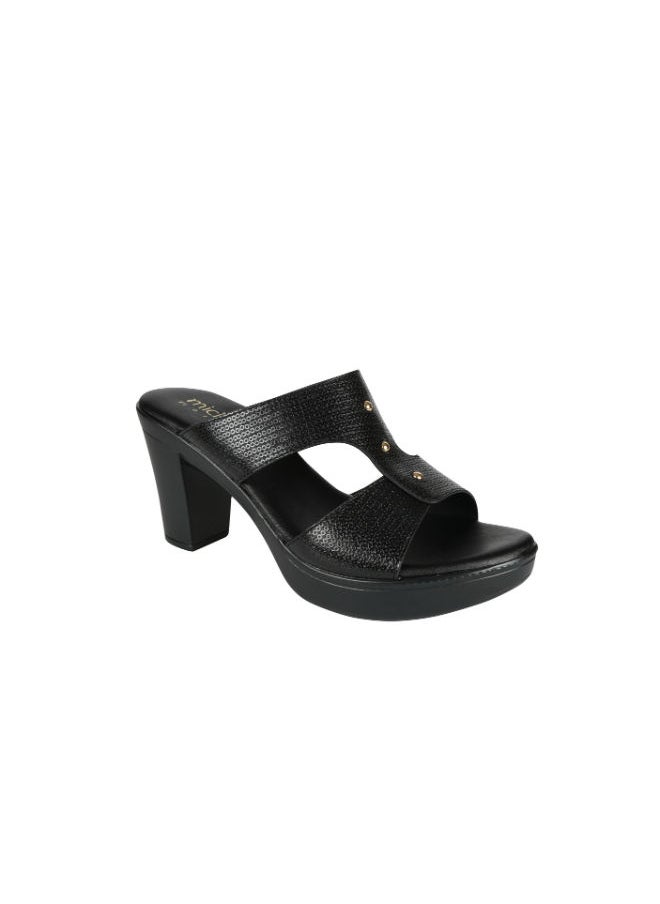 Michelle Morgan Michelle Morgan Ladies Block Heel Sandals 214RC181 Black - Image 1