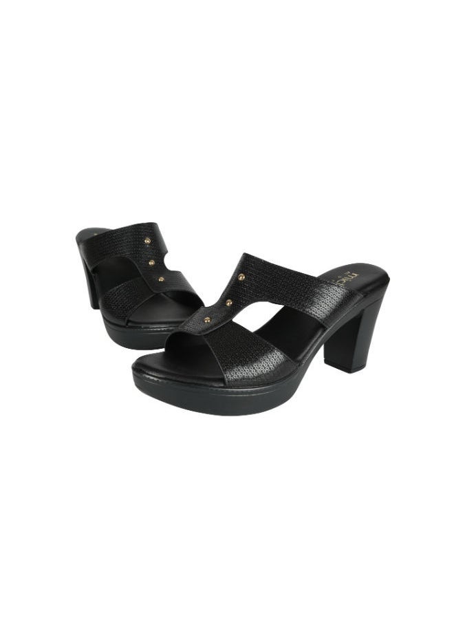 Michelle Morgan Michelle Morgan Ladies Block Heel Sandals 214RC181 Black - Image 3