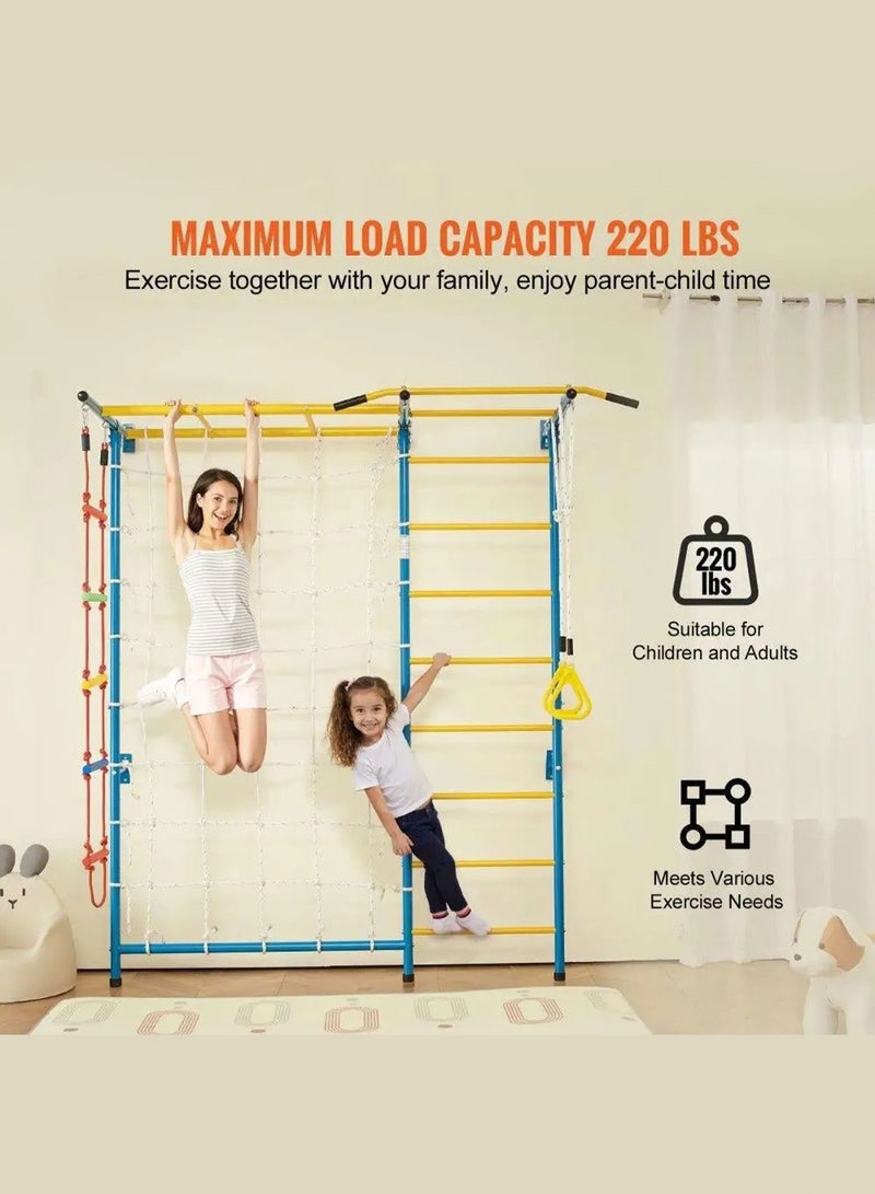 MaBaby 7 in 1 Children's Climbing Toys,Kids Multifunctional Climbing Playset - Indoor Wall Gym with Pull-Up Bar, Gym Rings, Rope Ladder for Children's Physical Exercise, Coordination & Fun - Image 5
