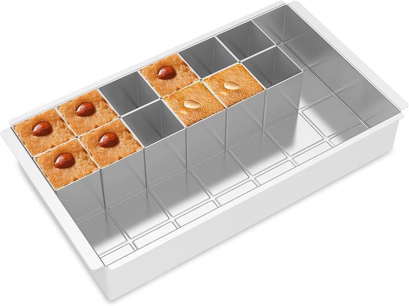 windforgecraft Cake Pan Adjustable Square Cake Ring Movable Squares Cake Trays Cake Cutter Baking Mold Rectangular Cake Mould Non-Stick Square Cake Tin for Tiramisu Mousse Bread Pastry Dessert - Image 1
