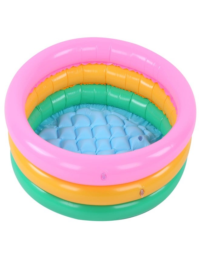 NOENNULL Children Soft Inflatable Swimming Pool Kids Boy Round Shape Bright Color Baby Basin Pool (S) - Image 1