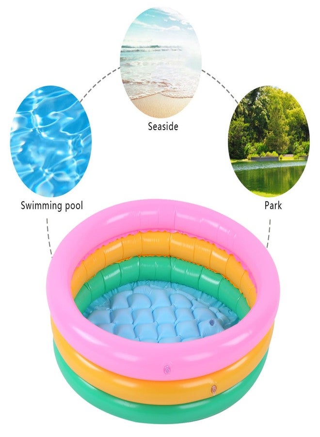 NOENNULL Children Soft Inflatable Swimming Pool Kids Boy Round Shape Bright Color Baby Basin Pool (S) - Image 4