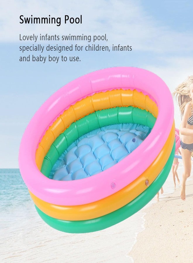 NOENNULL Children Soft Inflatable Swimming Pool Kids Boy Round Shape Bright Color Baby Basin Pool (S) - Image 3