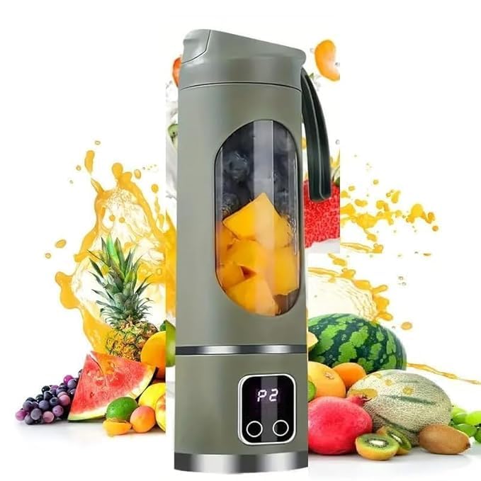 Turelar PortableBlender Electric Juicers Fruit Mixers USB Rechargeable Smoothie Mini Blender Personal Juicer 10 Blades 3 Gears With 1300 Mah Rechargeable Battery-Smoothie Juicer (GREEN) - Image 3