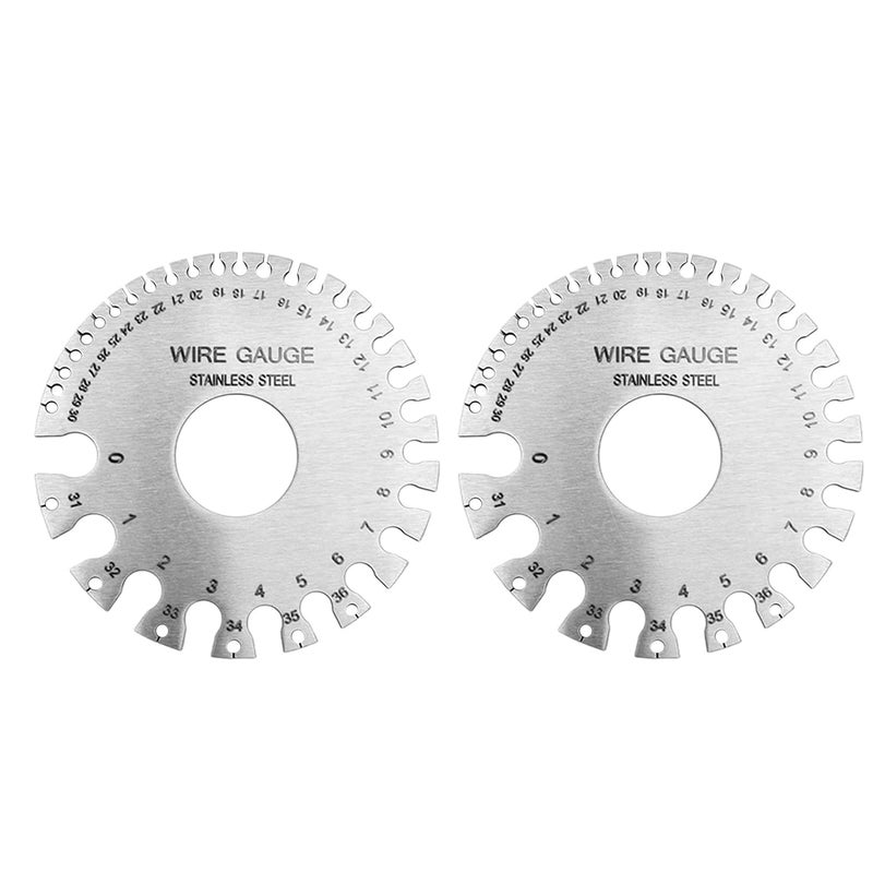 مقياس سمك اللحام من الفولاذ المقاوم للصدأ النوع 1، قطعتان، متين، مقاوم للصدأ، بمقياس محفور واضح - Image 2