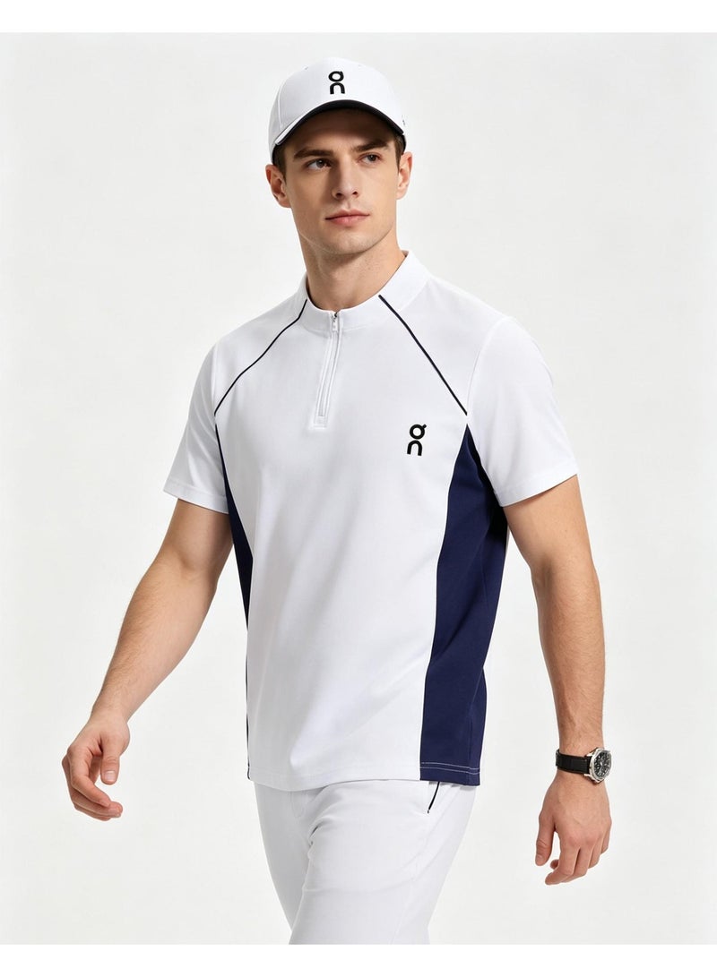 اون راننج On Running stand-up collar short-sleeved shirt, unisex. Suitable for outdoor sweatshirts, fitness and running. - Image 5