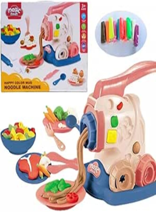 Fantastic-Kids-Toys Multifunctional Pasta Machine Clay Dough Play Set 23 Pieces Comes with 10 Colorful Clay Bags and Many Molds, Kitchen Pretend Play Gift for Girls and Boys