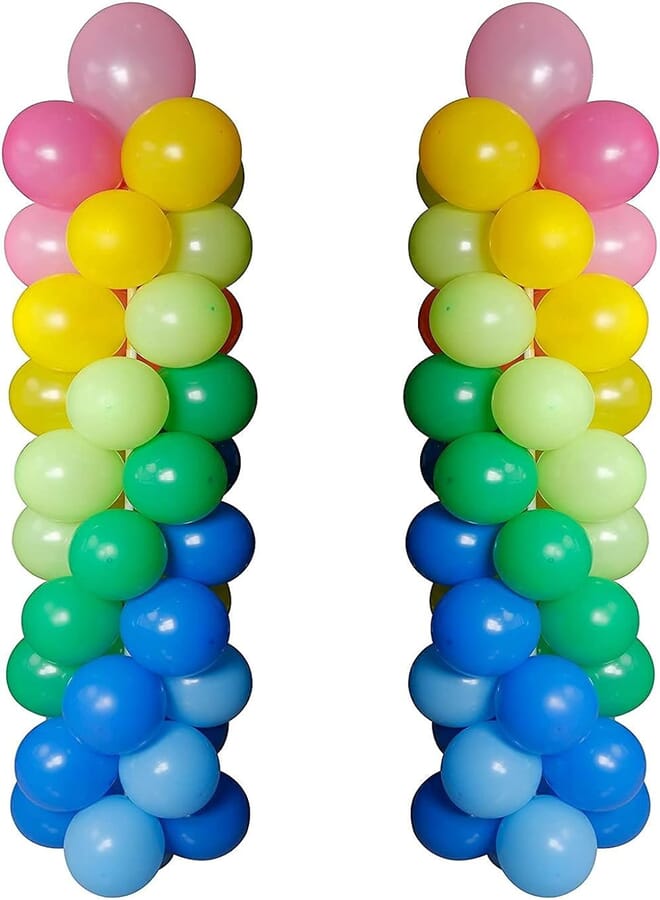 Secret Balloon Column Kit, Balloon Columns Base Pole with PVC Pipe & Balloon Sticks Rings for Weddings Birthday Christmas Friendsgiving Decorations,63 inches Balloon Stand, 2 Set