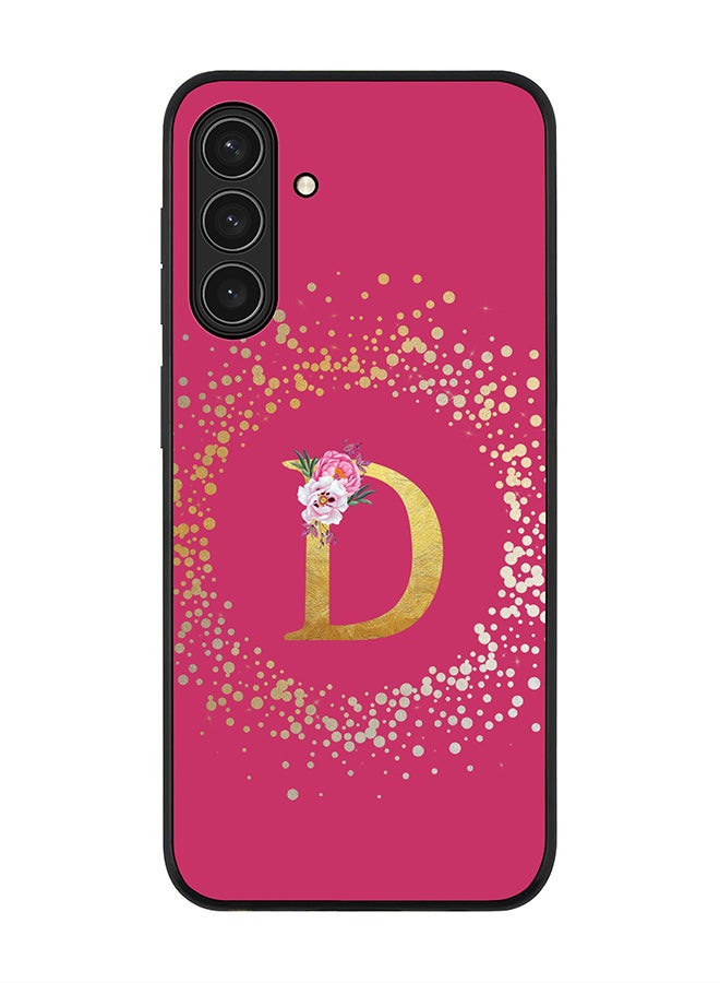 Stylizedd For Samsung Galaxy A17 / A17 4G Case,Slim fit Camera Protection, Shockproof Thin Phone cover  - Custom Monogram Floral - D ( Deep Pink )