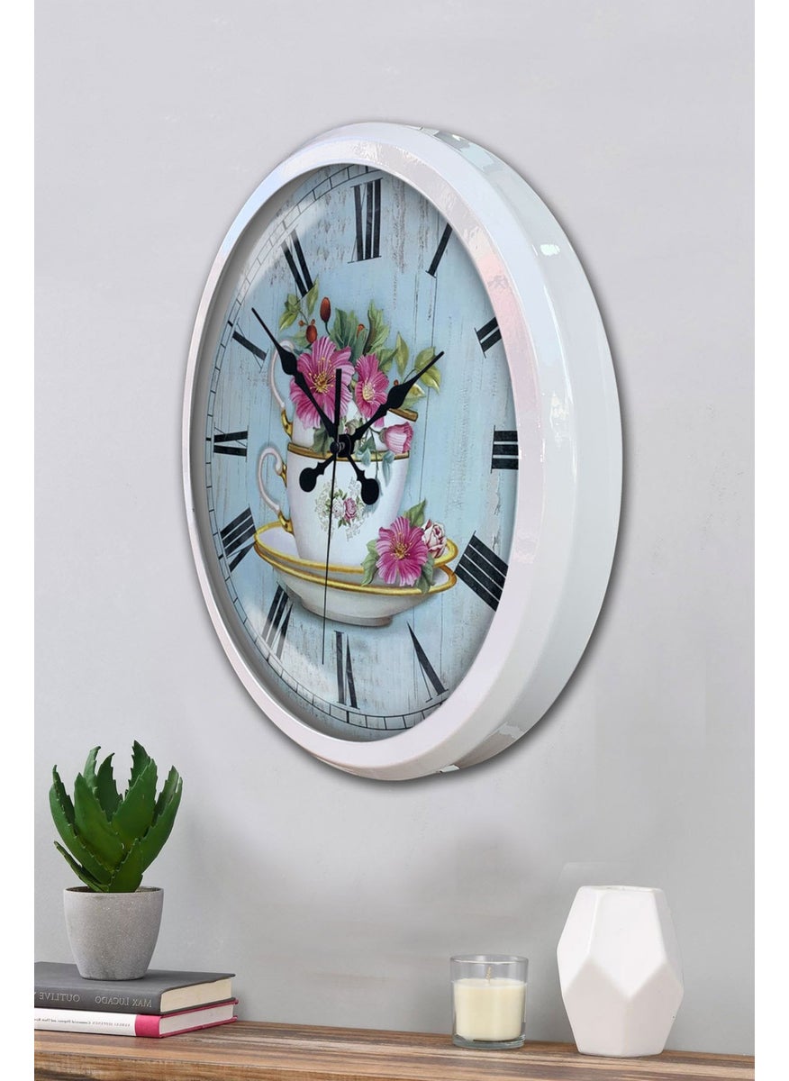 Platin Saat Platinum Clock 52 cm White Metal Kitchen Wall Clock  - Image 3