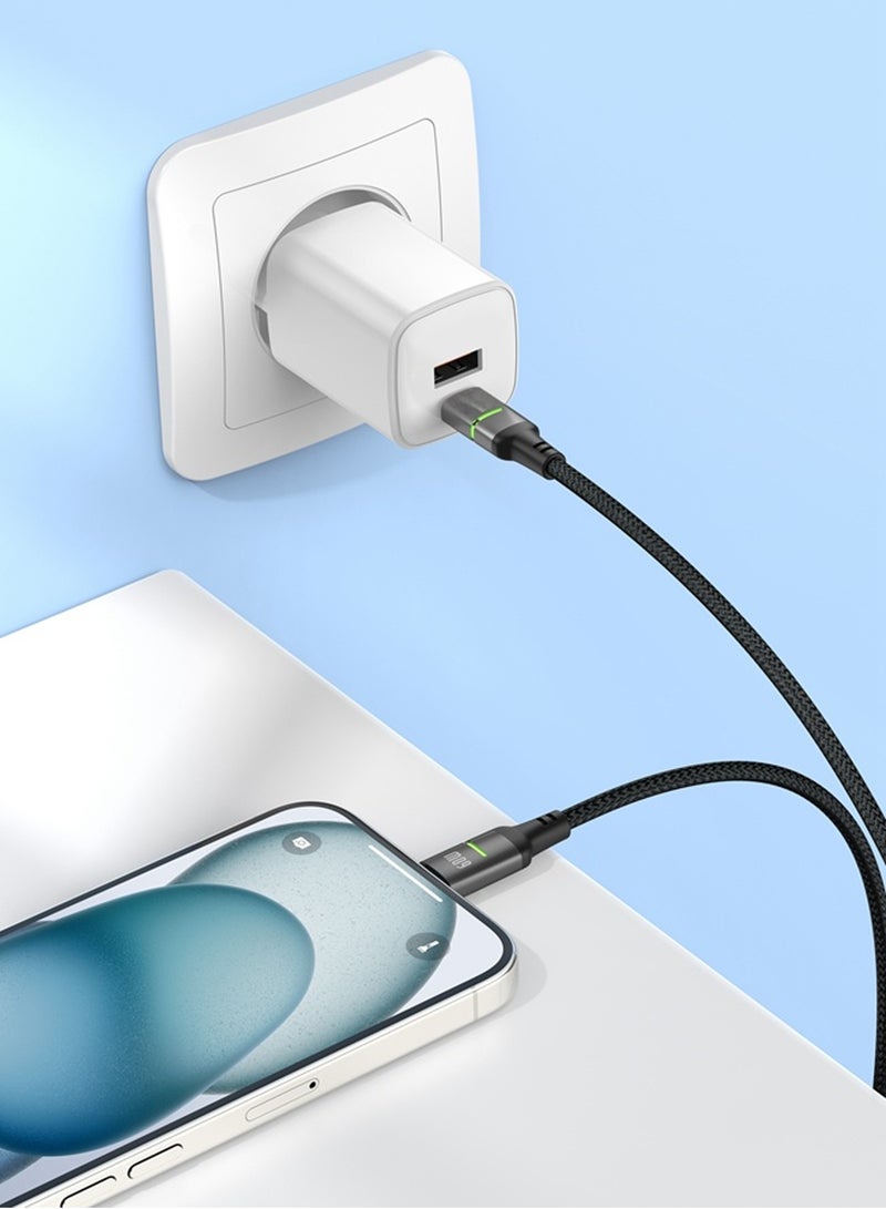 NOXO USB-C to USB-C Fast Charging Cable – 60W Power Delivery, Braided Nylon - Black - Image 4