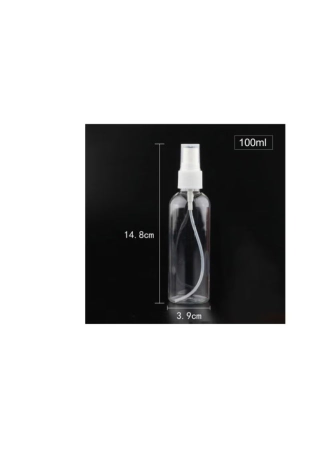 10-Pack Refillable Spray Bottles – 100ml | Leakproof Clear Plastic Bottles for Cleaning, Disinfectant, Perfume, and More - Image 4