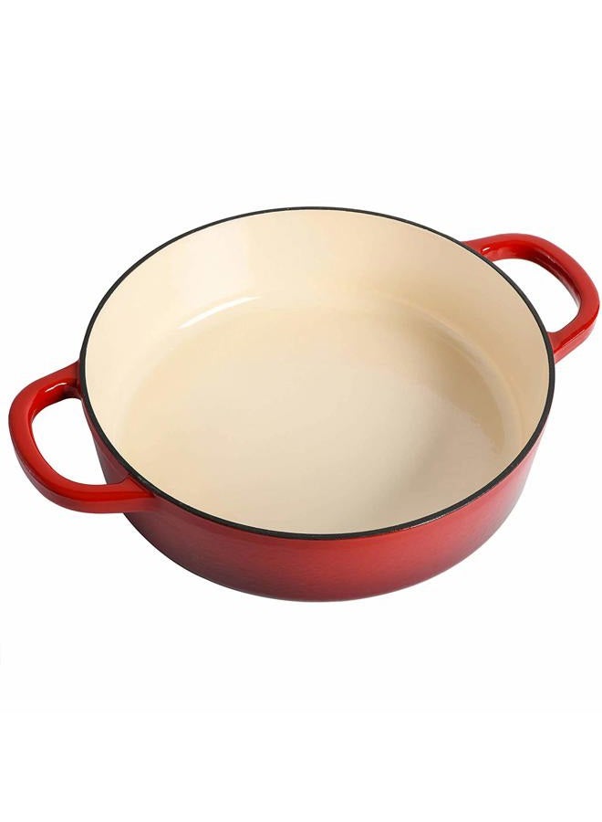Crock-Pot Crock Pot Artisan Enameled Cast Iron Braiser W/Lid, 5 Quart, Scarlet Red - Image 5