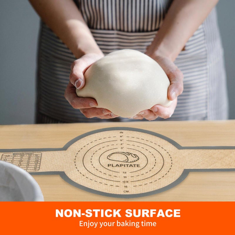 PLAPITATE Silicone Bread Sling for Dutch Oven Liners, Non Stick 2 PCS, Easy Clean Reusable Silicone Bread Baking Mat with Long Handles, Easy to Transfer Sourdough Bread, Round - Image 4