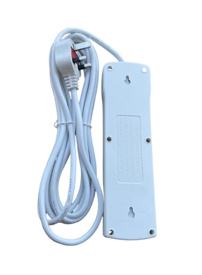 3M Meter Multi Power Strips Extension Cord | 4 Sockets Universal Plug Adapter with 3Meter Bold Extension Cable | Power Socket | Extension Board | Extension Cable | Extension Socket For Home ,Office ,Kitchen ,Travel And More ((3Meter)) - Image 2