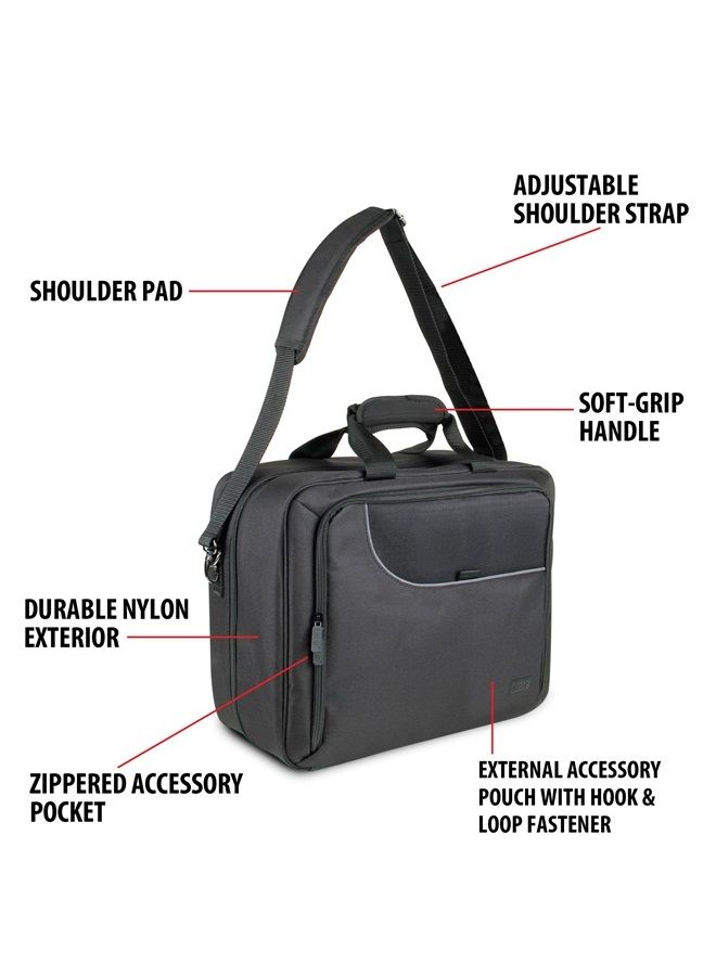 USA Gear USA GEAR Cosmetology Bag - Hairstylist Traveling Bag Barber Bag - Customizable Interior with 2 Sections, Accessory Pockets - Organize Hair Salon Equipment Blow Dryer, Curling Irons, Brushes (Black) - Image 4