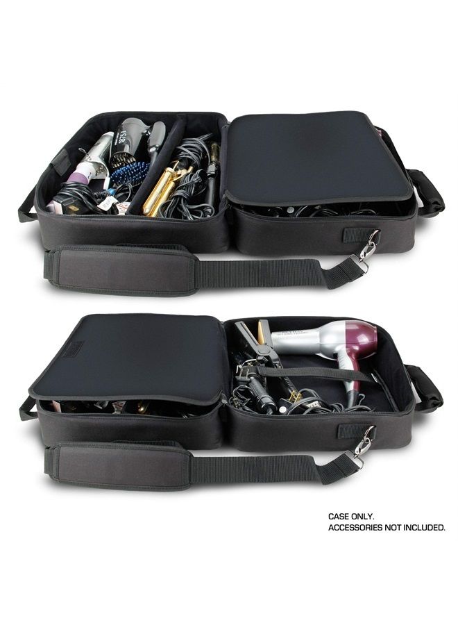 USA Gear USA GEAR Cosmetology Bag - Hairstylist Traveling Bag Barber Bag - Customizable Interior with 2 Sections, Accessory Pockets - Organize Hair Salon Equipment Blow Dryer, Curling Irons, Brushes (Black) - Image 2