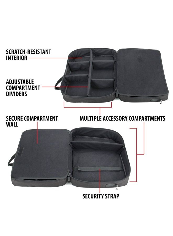 USA Gear USA GEAR Cosmetology Bag - Hairstylist Traveling Bag Barber Bag - Customizable Interior with 2 Sections, Accessory Pockets - Organize Hair Salon Equipment Blow Dryer, Curling Irons, Brushes (Black) - Image 5