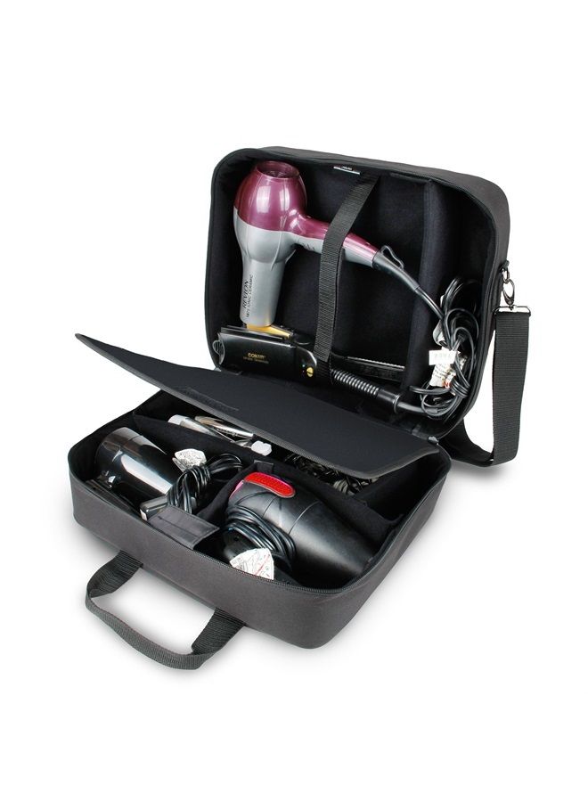 USA Gear USA GEAR Cosmetology Bag - Hairstylist Traveling Bag Barber Bag - Customizable Interior with 2 Sections, Accessory Pockets - Organize Hair Salon Equipment Blow Dryer, Curling Irons, Brushes (Black) - Image 1