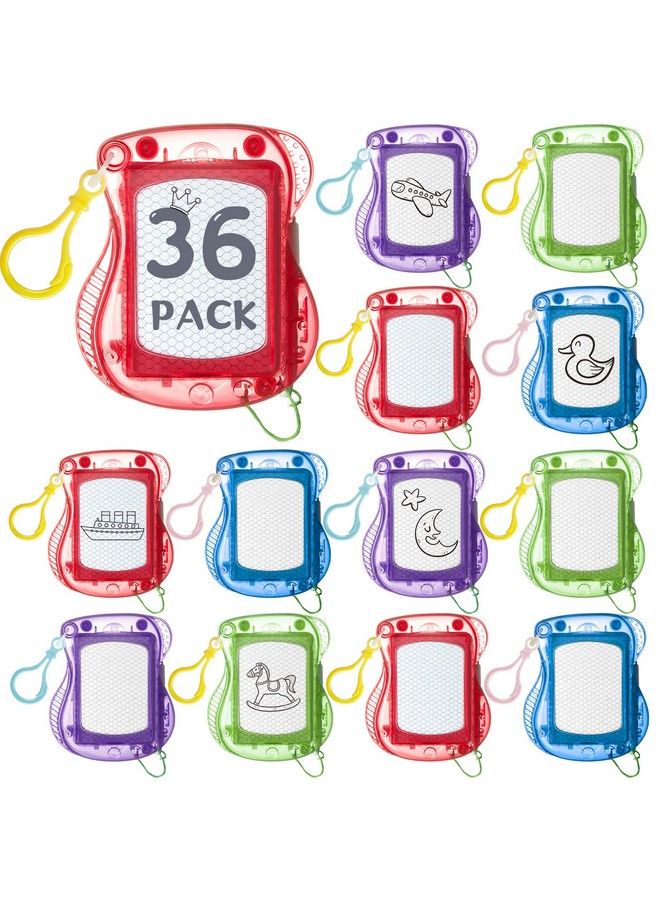 Outus 36 Pieces Mini Drawing Board Magnetic Doodle Board Backpack Keychain Clip Drawing Boards Erasable Doodle Board Portable Writing Pad For Boys And Girls Birthday Party Favors - Image 1