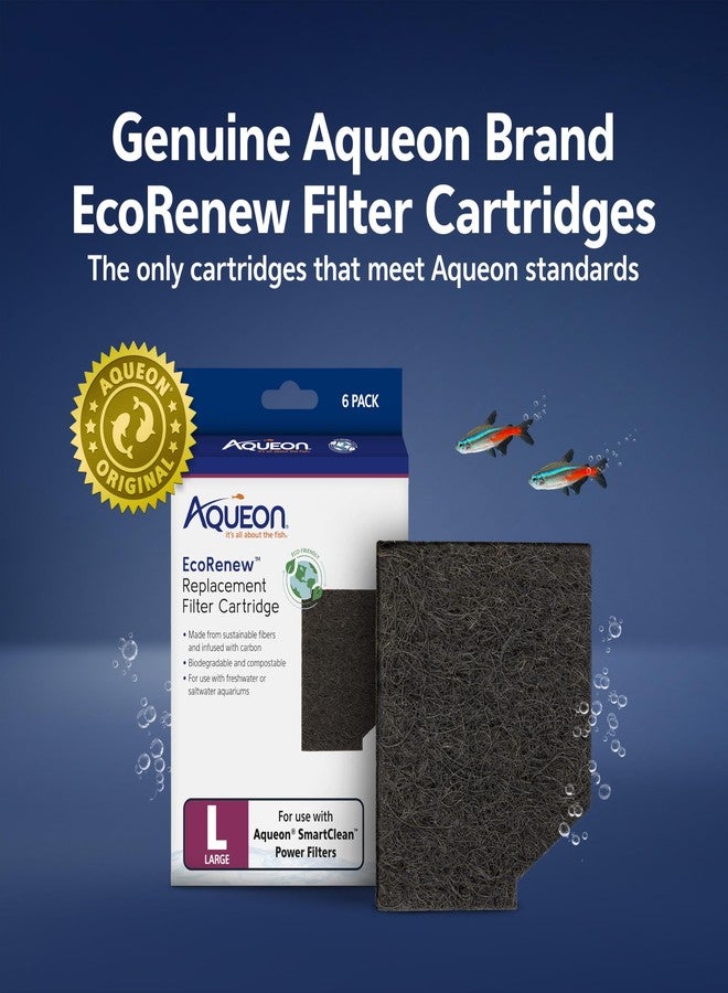 Aqueon Aquarium Fish Tank EcoRenew Filter Cartridge, Large, 6 Pack - Image 2