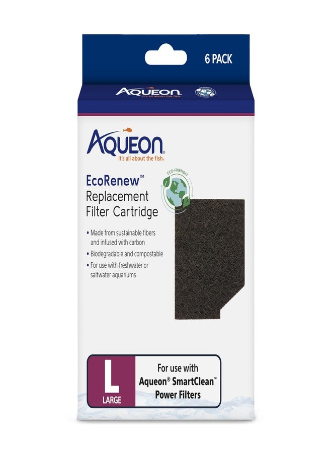 Aqueon Aquarium Fish Tank EcoRenew Filter Cartridge, Large, 6 Pack - Image 1