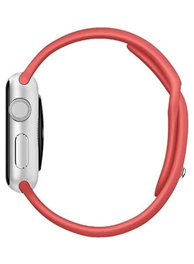 ICS Replacement Silicone Strap For Apple Smartwatch 42-44mm Red - Image 2