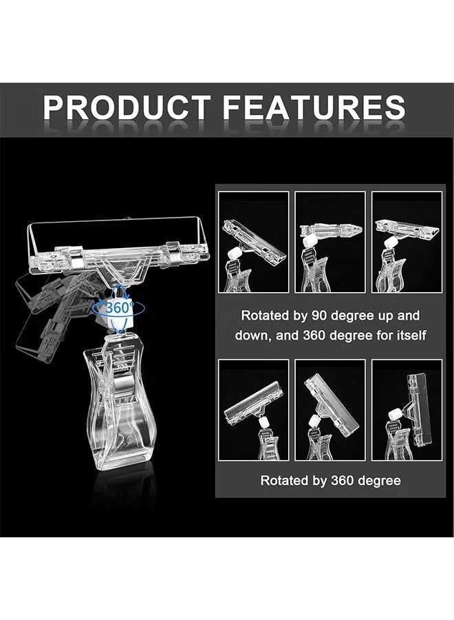 واي جيه 6 قطع قطع بلاستيك البضائع التوقيع القصاصة القابلة للدوران القصاصات القابلة للدوران البضائع التوقيع المزدوجة العرض التوقيع القابل للدوران البضائع عرض التوقيع المصغر بطاقات العمل (شفاف) - Image 2
