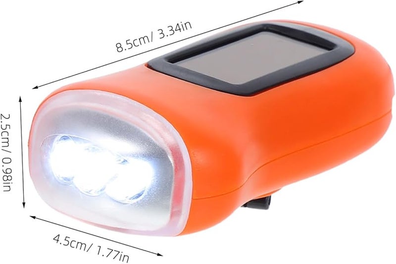 مصباح يدوي برتقالي يعمل بالطاقة الشمسية وبدواسة يدوية، مع شحن مزدوج، مصباح LED محمول للتخييم والطوارئ - Image 3