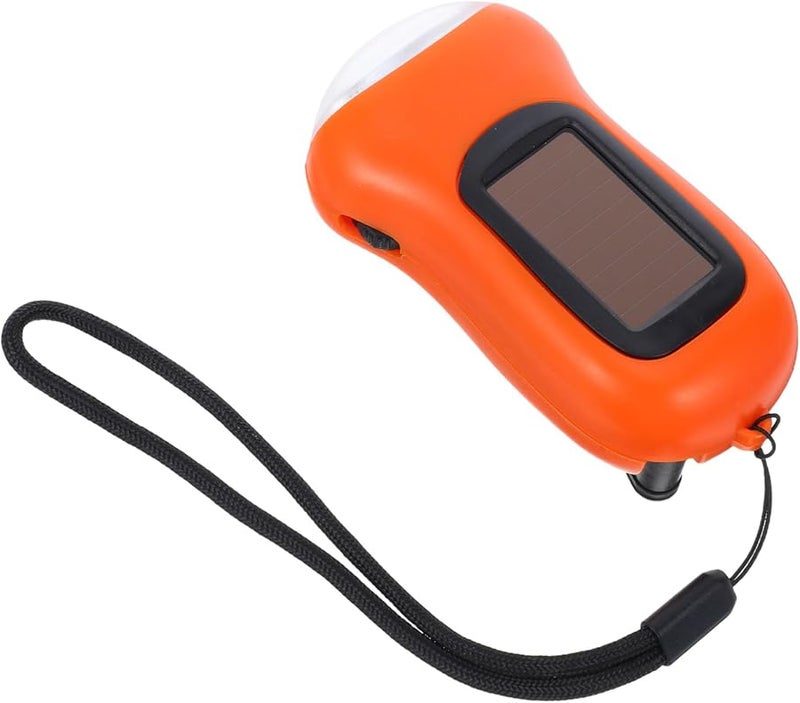 مصباح يدوي برتقالي يعمل بالطاقة الشمسية وبدواسة يدوية، مع شحن مزدوج، مصباح LED محمول للتخييم والطوارئ - Image 2