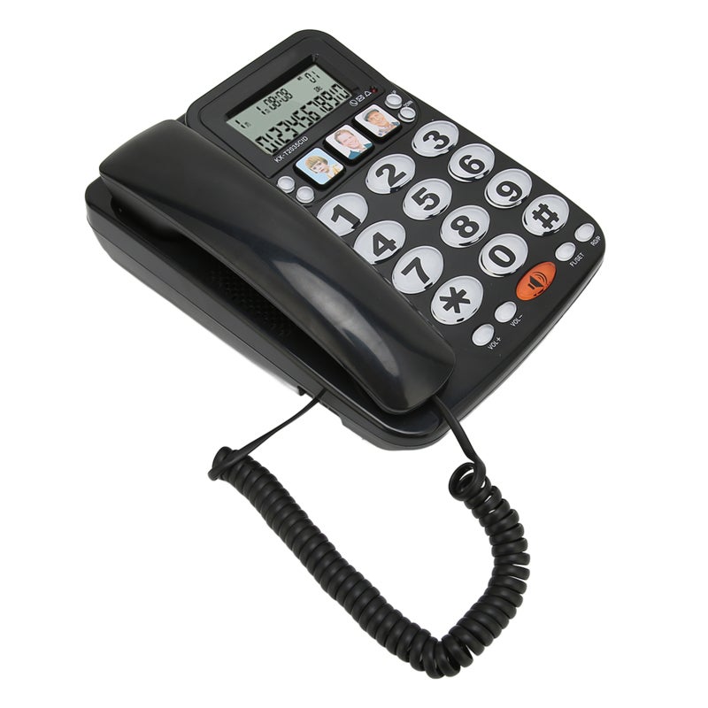 Corded Phone With Caller ID Fast Dial Three Speed Dial Buttons - Multi Function Corded Telephone With Adjustable Ringtones Dual Interface Desk Landline for Home - Image 5