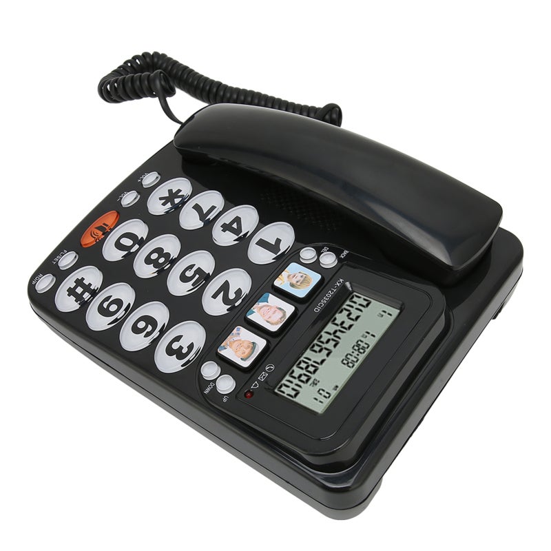 Corded Phone With Caller ID Fast Dial Three Speed Dial Buttons - Multi Function Corded Telephone With Adjustable Ringtones Dual Interface Desk Landline for Home - Image 3