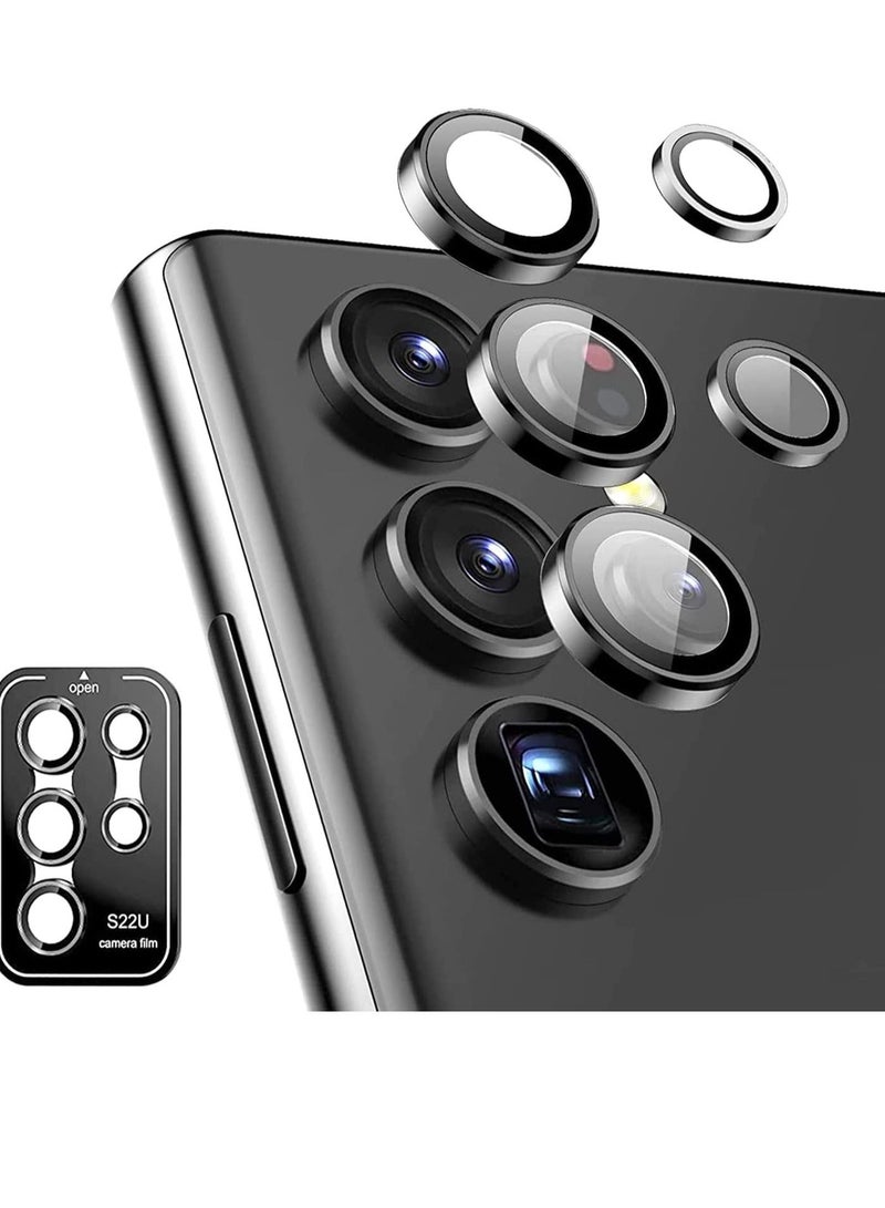 Phone Planet Camera Lens Tempered Glass Protector for Galaxy S22 Ultra, Aviation Aluminum Alloys Protection Cap Scratch Resistant Protector, Compatible with Galaxy S22 Ultra
