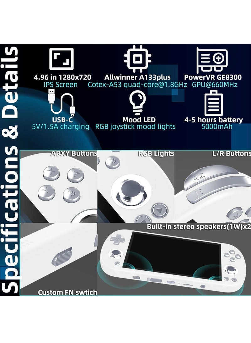 Trimui Smart Pro 5-inch Handheld Game Console Preinstalled Emulator System 128GB (White)  - Image 5