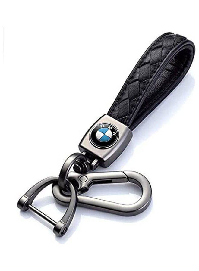 NIBEMINENT Genuine Leather Car Logo Keychain For Bmw