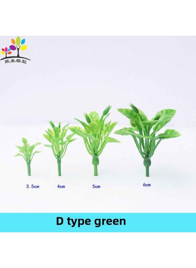Miniature Plastic Flower Grass Model Micro Landscape Lotus Leaf Small Grass Flowers Diy Handmade Sandbox Scenery Materials-Color:D Green 3.5cm A Tree  - Image 1