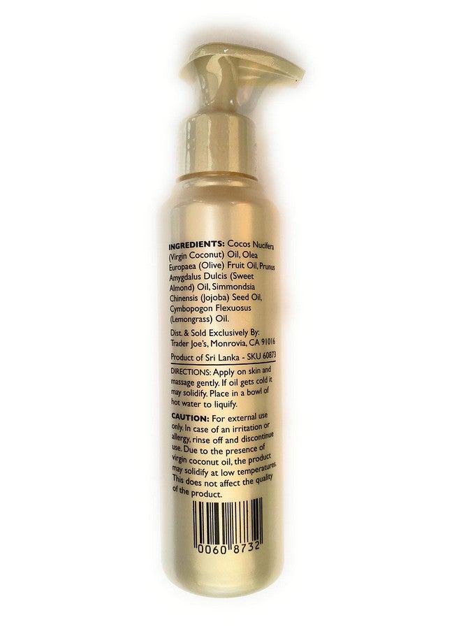 TJ's Trader Joes Lemongrass Coconut Body Oil with Almond and Jojoba Oils 4.8 FL OZ (143 ml) - Image 2