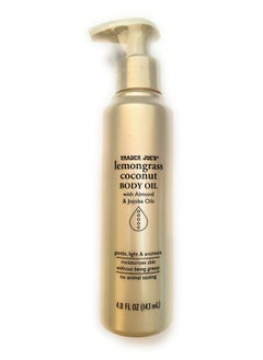 TJ's Trader Joes Lemongrass Coconut Body Oil with Almond and Jojoba Oils 4.8 FL OZ (143 ml)  - Image 1