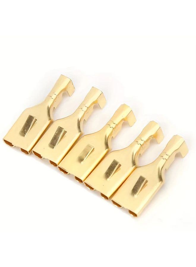 100PCS Golden Spade Terminals Non Insulated Crimp Connector Square Plug Pull Type Automotive - Image 5