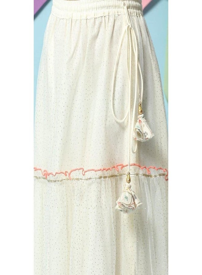 BIBA Girl Embroidery Relaxed Cotton Readymade Lehenga Choli Set (Kw5092_Cream_9) - Image 3