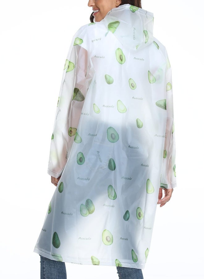 EVA Waterproof Rain Ponchos for Adults, Reusable Portable Rain Jacket Coats with Hoods and Open Sleeves, Outerwear for Camping and Hiking, Men and Women - Image 2