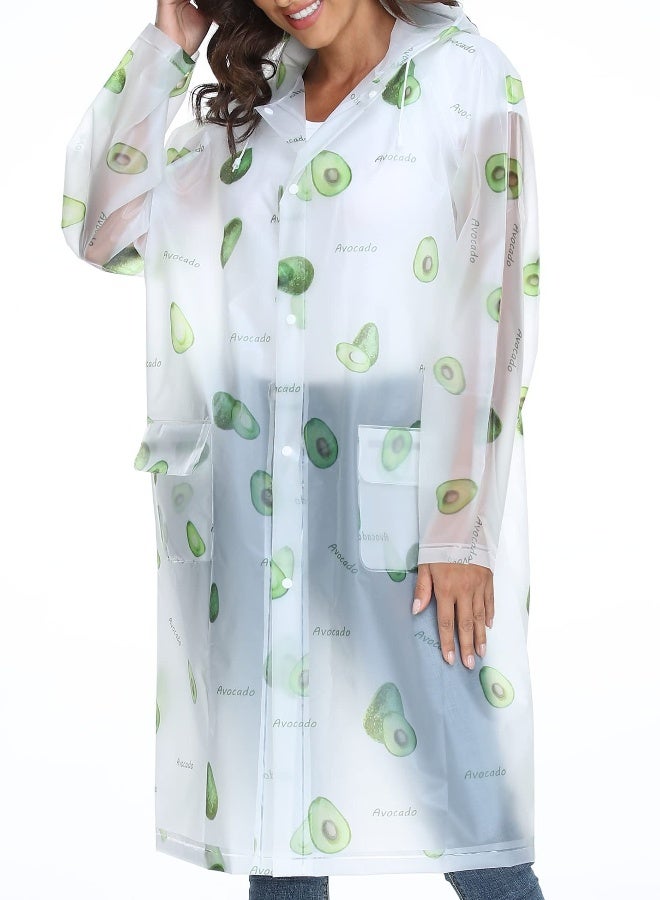 EVA Waterproof Rain Ponchos for Adults, Reusable Portable Rain Jacket Coats with Hoods and Open Sleeves, Outerwear for Camping and Hiking, Men and Women - Image 4