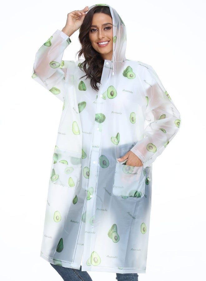 EVA Waterproof Rain Ponchos for Adults, Reusable Portable Rain Jacket Coats with Hoods and Open Sleeves, Outerwear for Camping and Hiking, Men and Women - Image 1