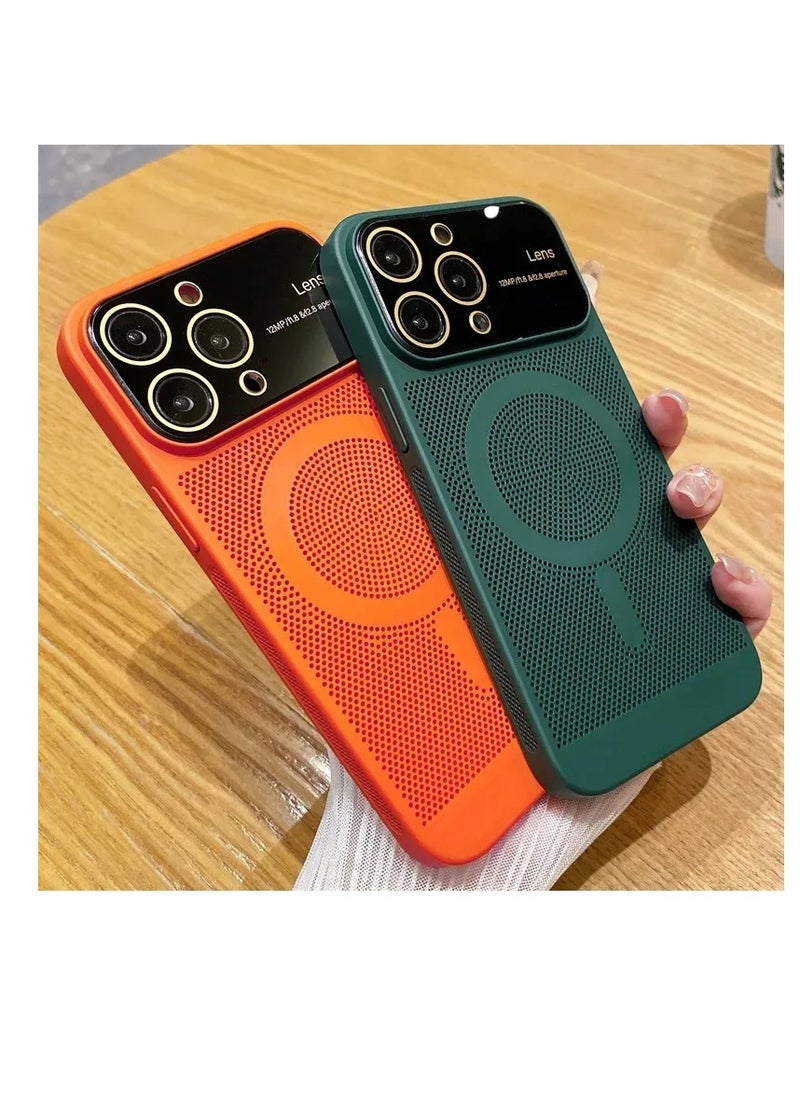 MagSafe Compatible for iPhone 14 Pro Case with Full Camera Lens Protector, Upgraded Heat Dissipation Breathable Cooling Case for iPhone 14 Pro