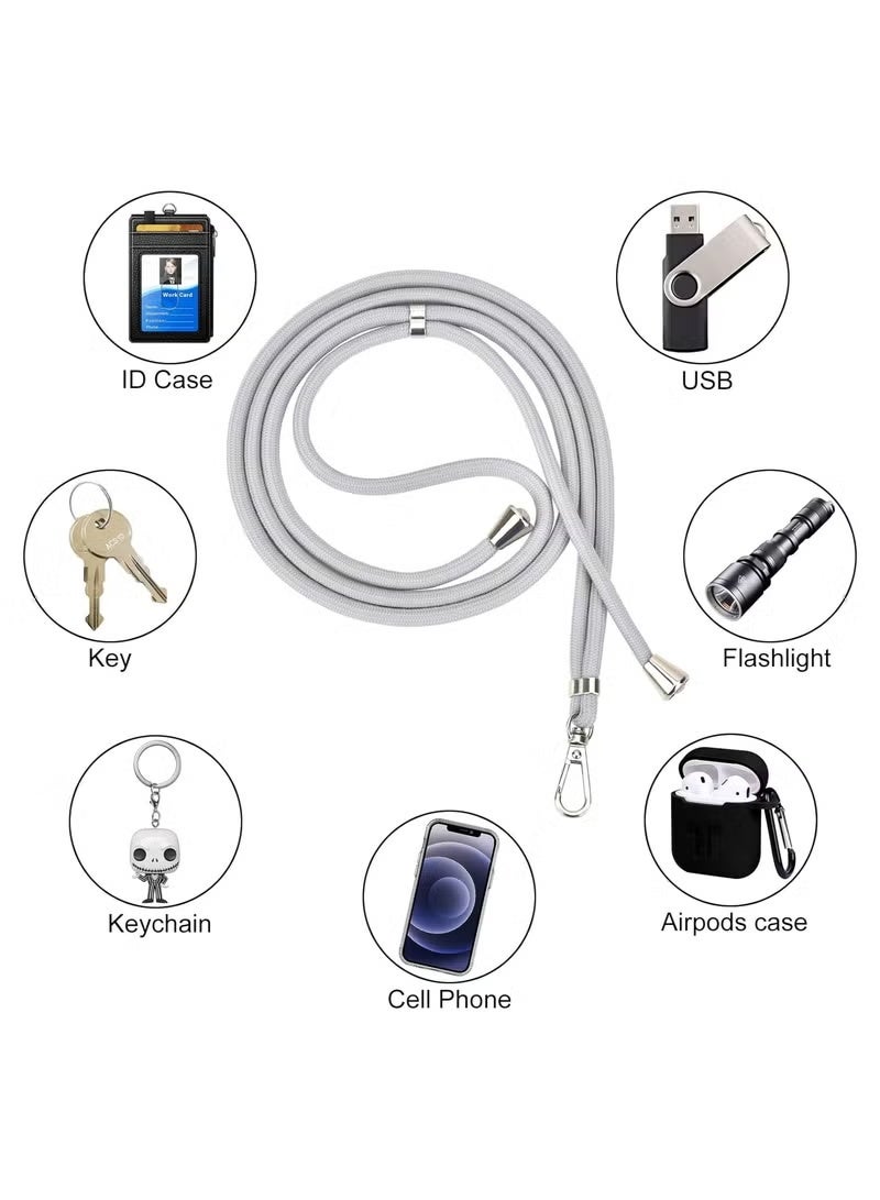 Universal Crossbody Phone Lanyard, Multi-functional Nylon Strap with Adjustable Neck Shoulder Strap, Compatible with Most Smartphones (Gray) - Image 2
